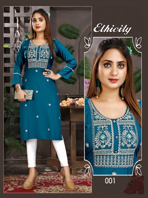 Trendy Ethnicity rayon designer Fancy Wear Designer Kurti Collection